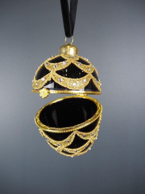Glass egg box black 8,5 cm - Image 2