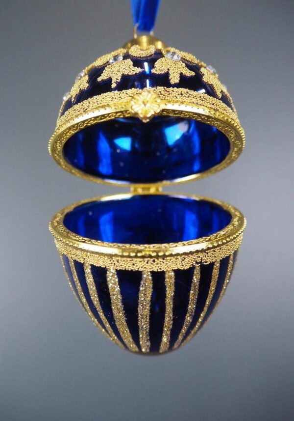Glass egg box blue 8,5 cm - Image 2