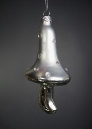 Glass Mushrom w Beads Deco