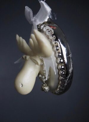 Glass and Poly Cow Head Orname