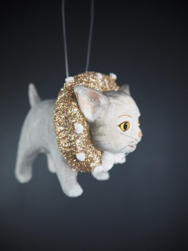 Christmas gray cat w/ champagne - Image 3