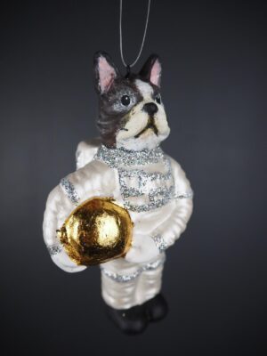 Astrodog in pearl whited suit with sil glits & GL helmet