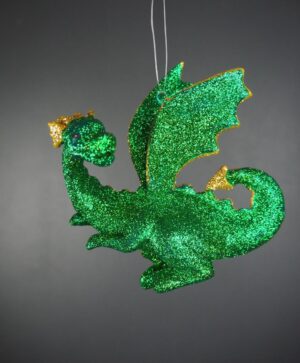 Dragon orn side view green/gold