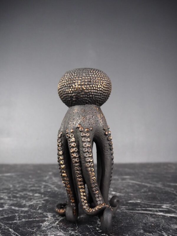 Small octopus tealight black bronze