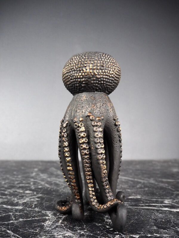 Small octopus tealight black bronze - Image 2