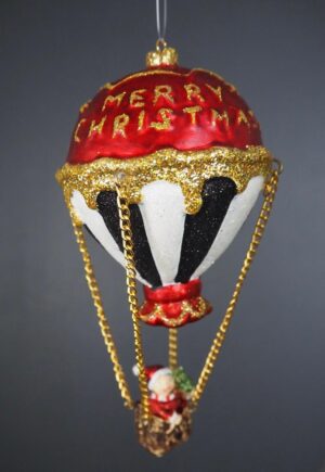 Mini Air balloon in satin red blk/whte