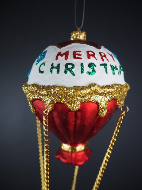 Mini Air balloon satin red & white - Image 3