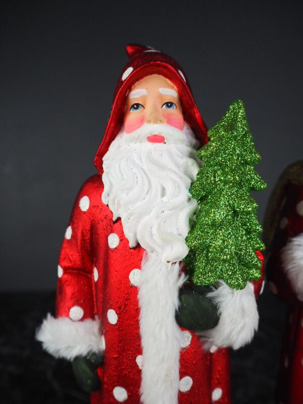 Standing santa W tree & bag a/2 red  polka - Image 2