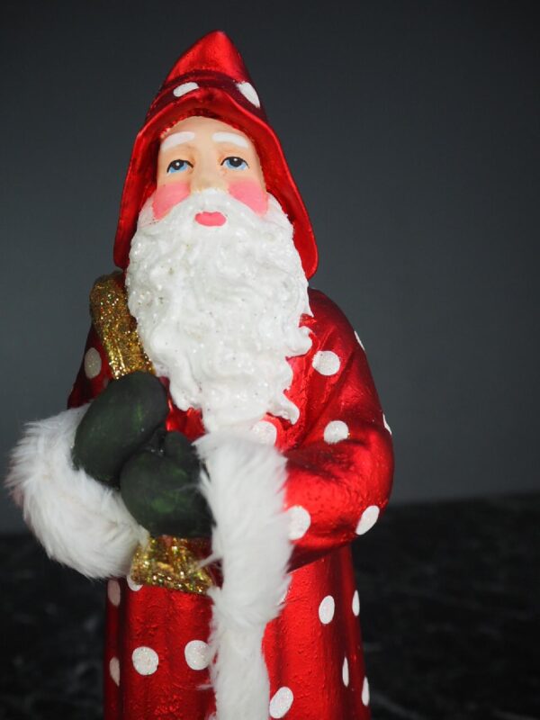 Standing santa W tree & bag a/2 red  polka - Image 3