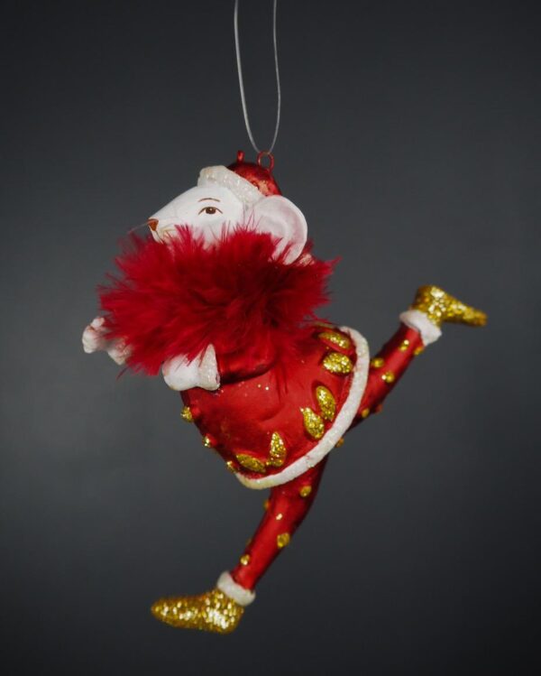 Splitting mouse  red glits feather