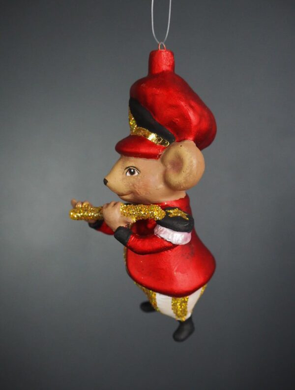 Sir mouse holding flute satin red coat w/ gold glits - Image 2