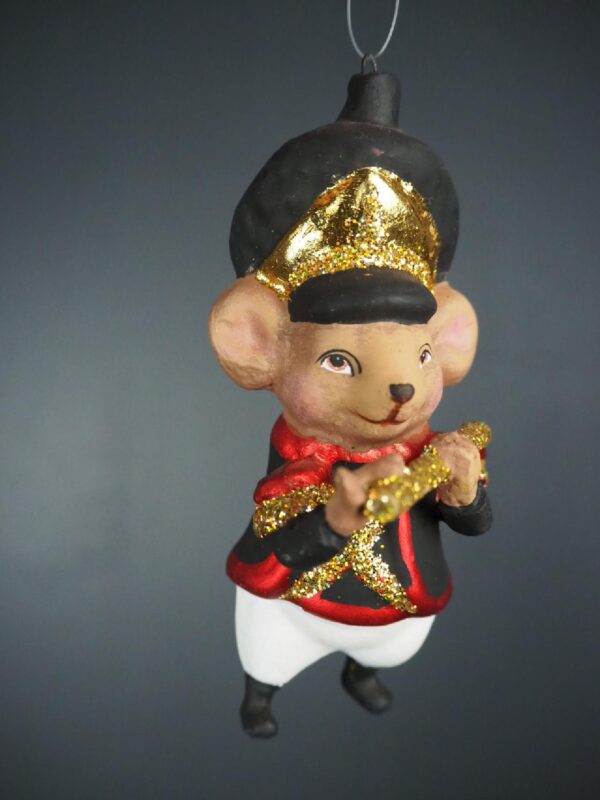 Sir mouse holding flute black coat w/ gold glits - Image 2