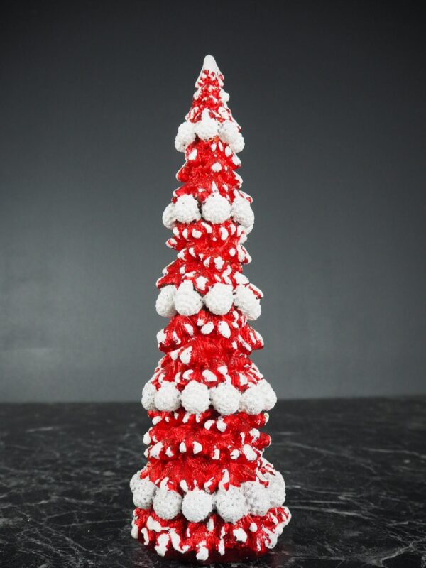 Xmas tree red & white glits t.top