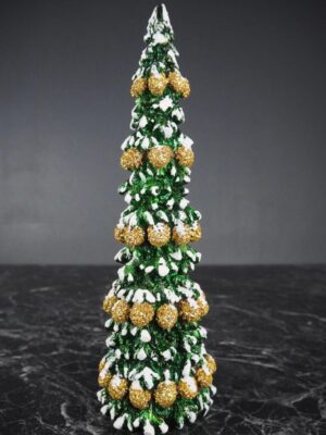 Xmas tree green & gold glits t.top