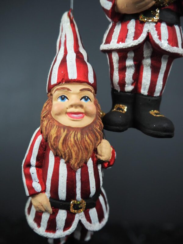 Gnome in Satin red with white stripped glits details a/3 - Image 2