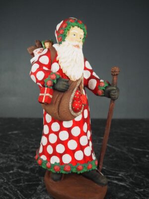 Santa w/ giftbag red polka