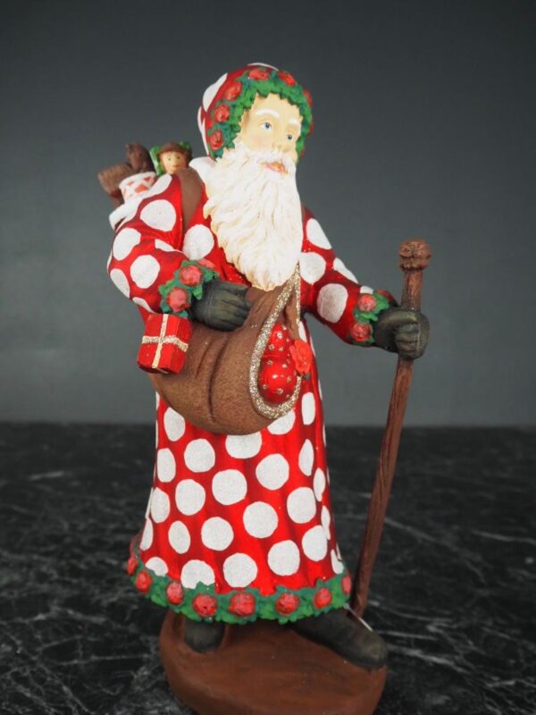 Santa w/ giftbag red polka