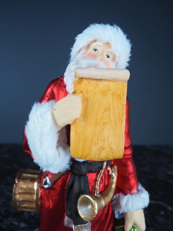 Santa w list red w/fur - Image 2