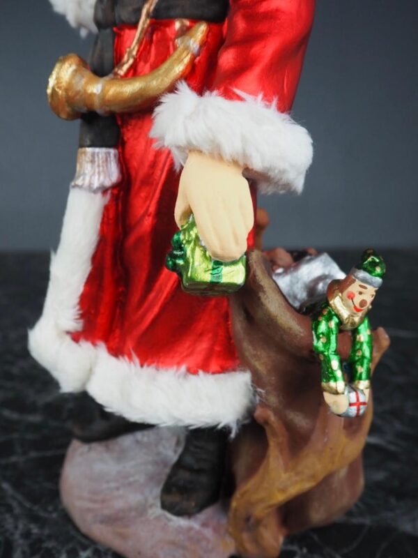 Santa w list red w/fur - Image 3