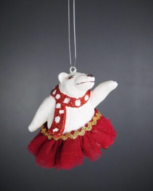 Dancing polar bear white red fabskirt