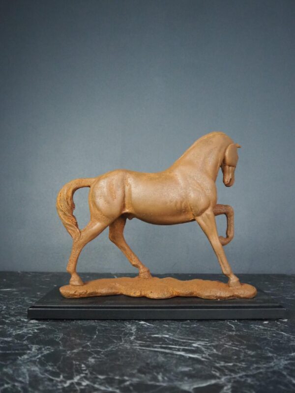 Rusty Standing Horse with black base - Image 3