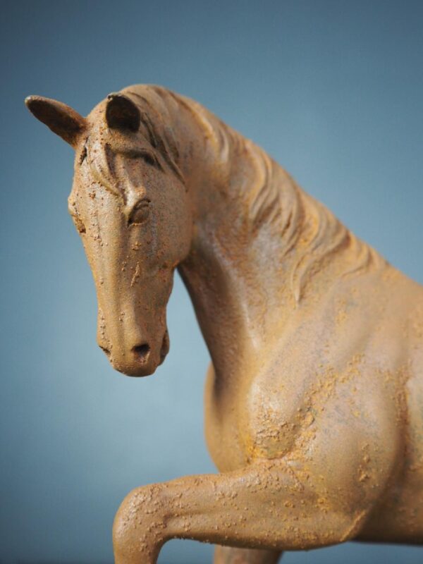Rusty Standing Horse with black base - Image 4