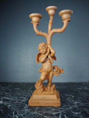 Cupid Candle holder Rusty