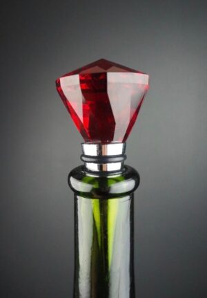 Glass bottle stopper Red