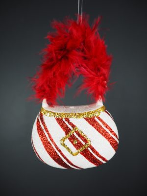 Bag  red/white glits w/ feather