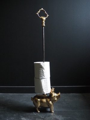 Yorkshire Piglet cast iron holder gold