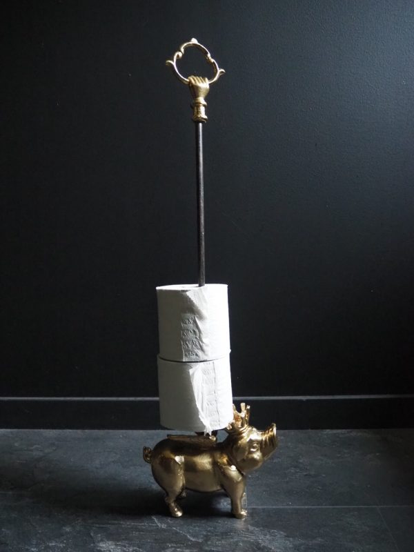 Yorkshire Piglet cast iron holder gold