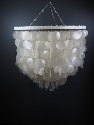 Capiz Wooden Chandelier Round 20"