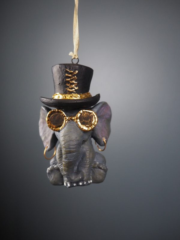 Steampunk elephant hat w/ gold - Image 2