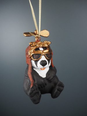 Badger with hat w/ propeller gray/white