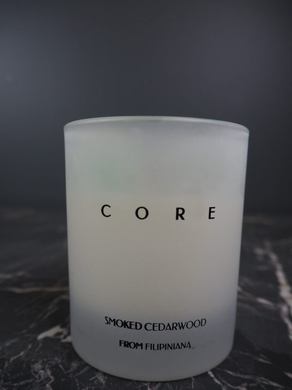 Frosted white candle black ceder - Image 3