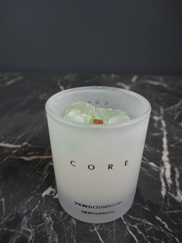 Frosted white candle black ceder - Image 4
