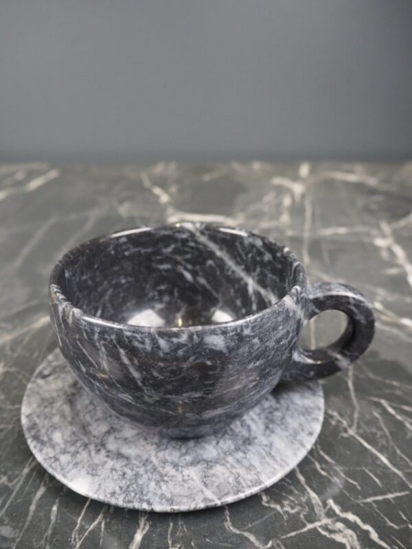 Mirabel Marble cup & saucer black - Image 2