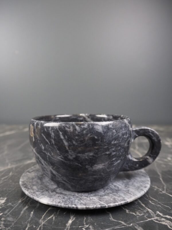 Mirabel Marble cup & saucer black - Image 3