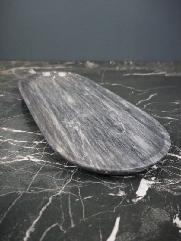 Marble oval tray S black - Image 3
