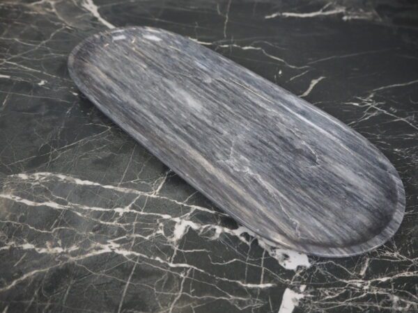 Marble oval tray S black - Image 13