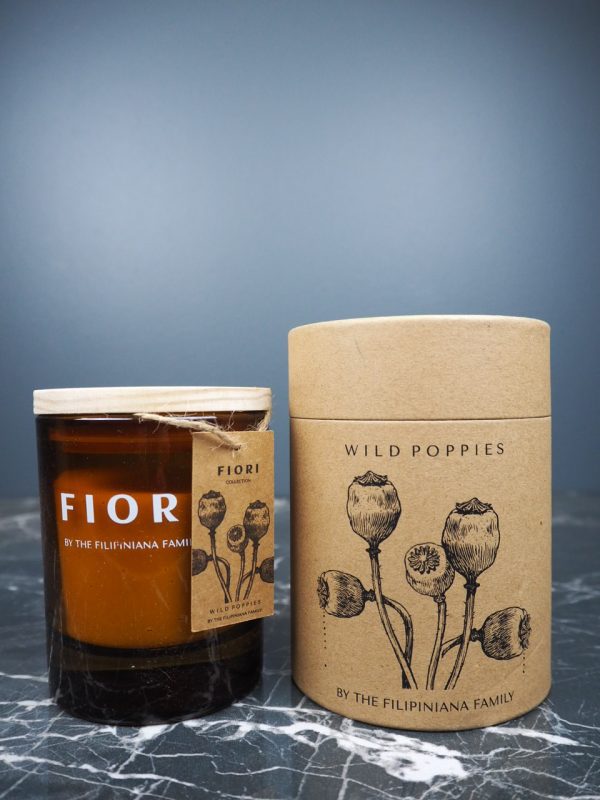 Fiori red poppy candle - Image 3