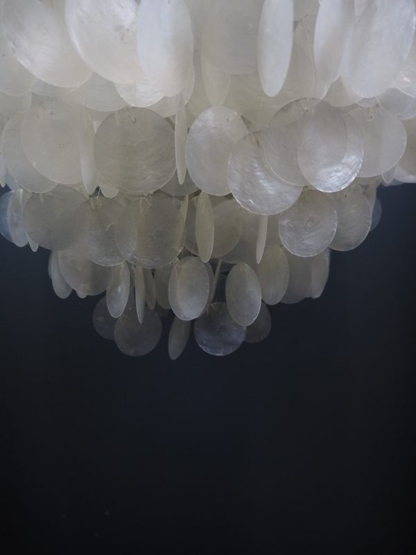 Capiz Wooden Chandelier Round 20" - Image 5