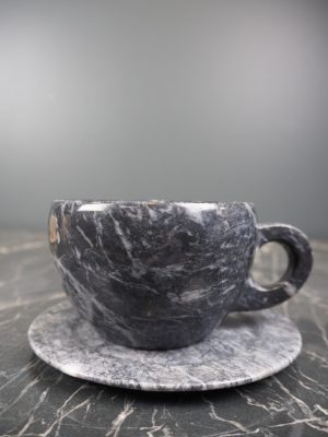Mirabel Marble cup & saucer black