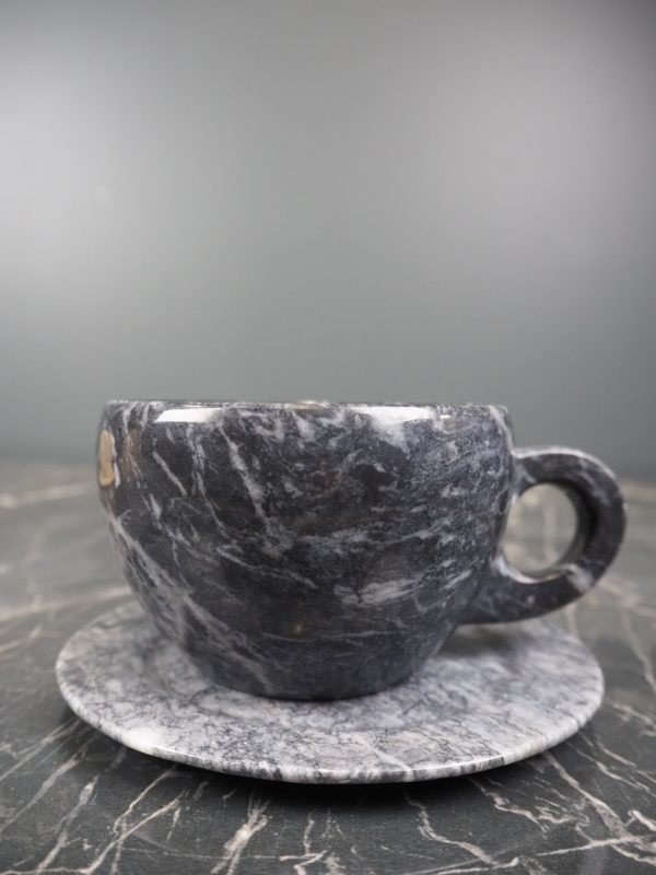 Mirabel Marble cup & saucer black