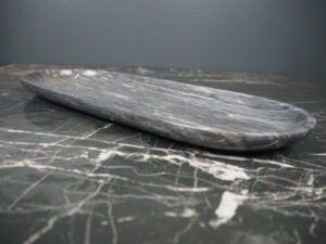 Marble oval tray S black