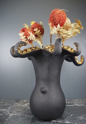 Large octopus vase black/GL