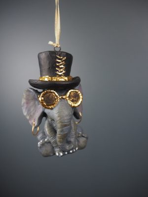 Steampunk elephant hat w/ gold