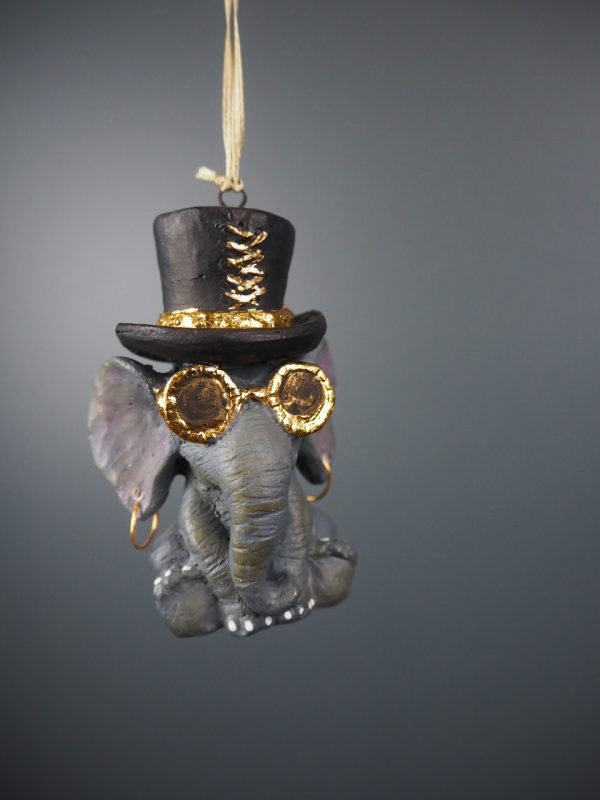 Steampunk elephant hat w/ gold