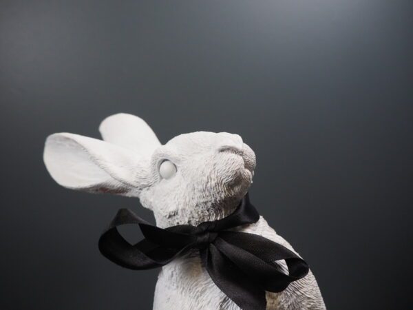 Hare Playing Games White with ribbon Black - Image 5