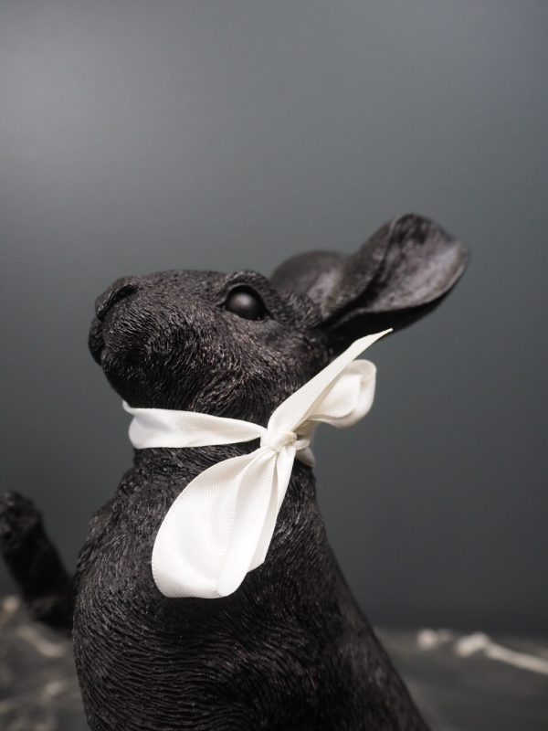Hare Playing Games Black with ribbon white - Image 2